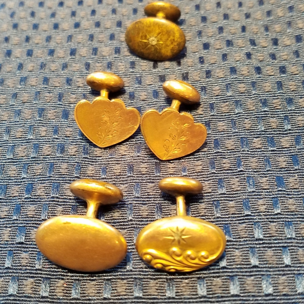 Vintage Brass Cufflinks $34+free French cuff shirt